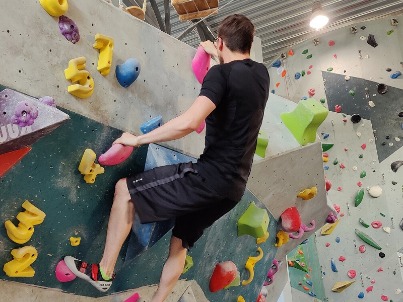 Bouldering in a gym